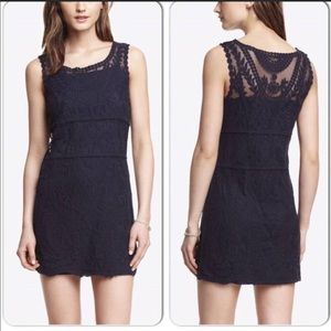 Express Baroque Navy Blue Lace Tank Dress